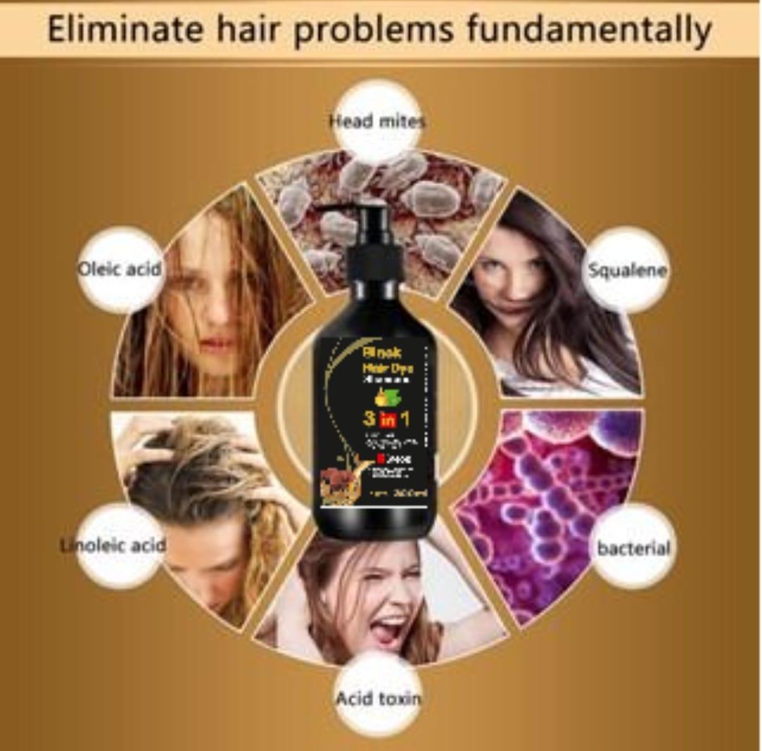 BLOSDREAM 3 in 1 Black Hair Shampoo